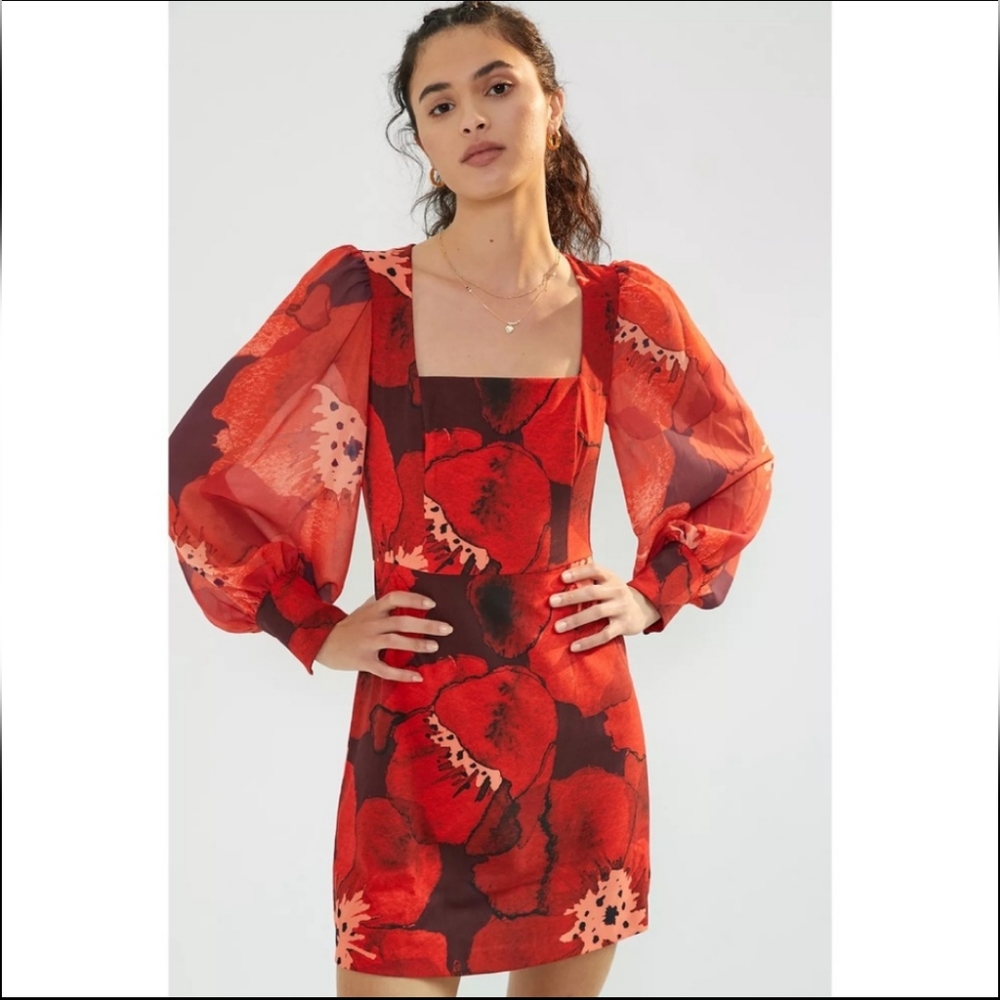 Hutch Poppy Puff-Sleeve Mini Dress